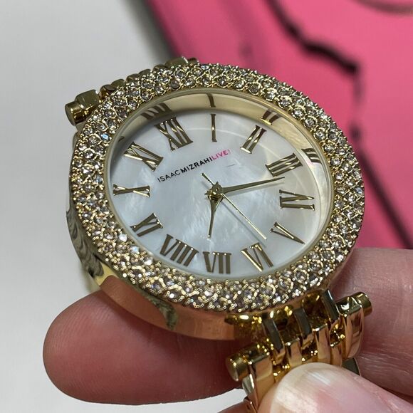 Isaac Mizrahi Live! Women’s Gold Tone Watch With Rhinestones & Two Bracelets main image 16